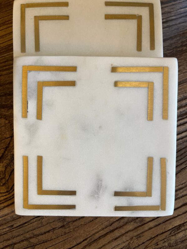 Viph352 Sqaure white/gold coasters - Image 3