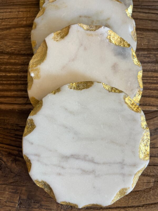 Viph258.  Round marble/gold coaster - Image 3