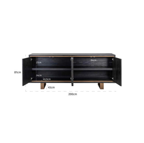 Hunter 4 door sideboard - Image 3