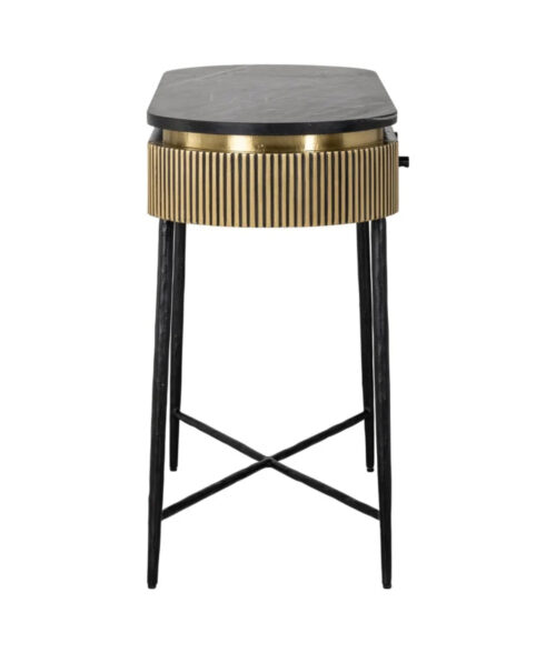 Gold & Marble 2 Drawer Console Table - Image 5