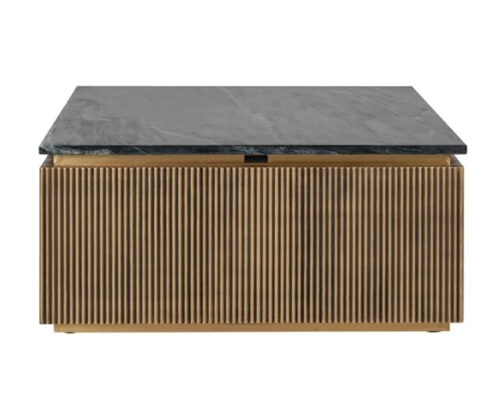 Gold Marble Square Coffee Table - Image 3