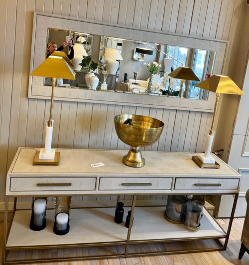 Gold Trim Wooden Console - Image 2