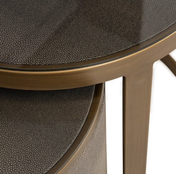 Shagreen set of 2 Side/end tables - Image 3