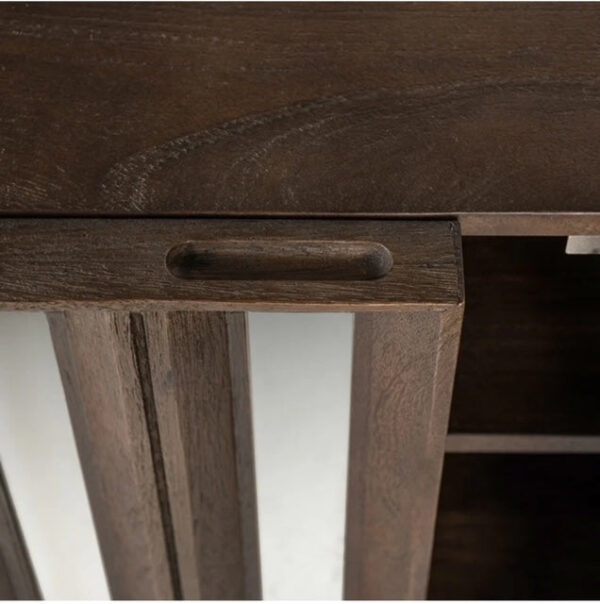 Mango & mirror 4 Door TV Unit (Brown) - Image 3