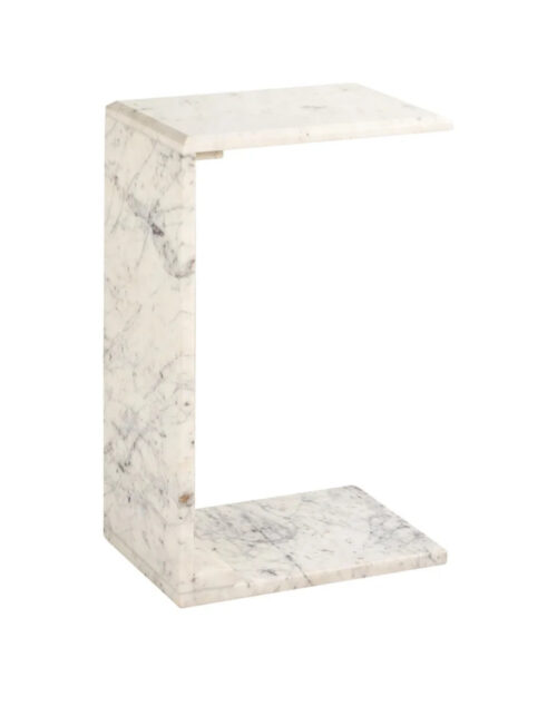 White Marble Side/end Table - Image 3