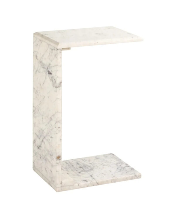 White Marble Side/end Table - Image 3