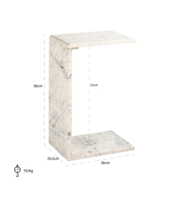 White Marble Side/end Table - Image 2