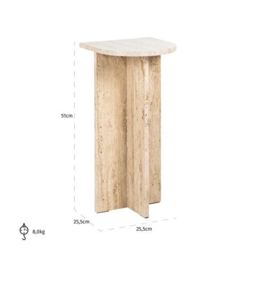 Beige Marble Side/End Table - Image 2