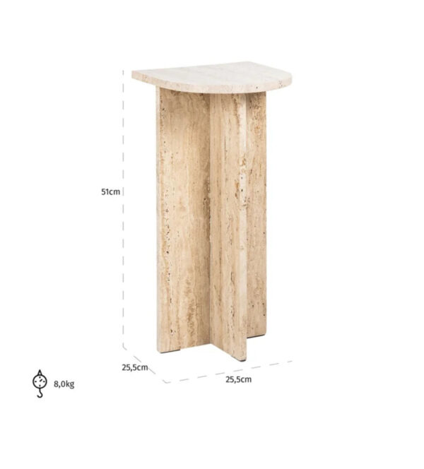 Beige Marble Side/End Table - Image 2