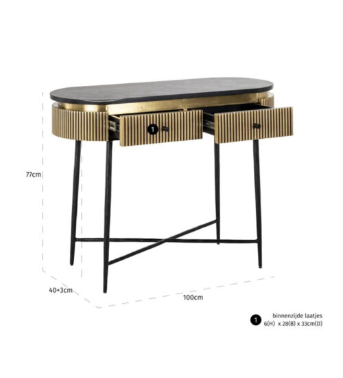 Ironville 2 Drawer console/dressing table - Image 2