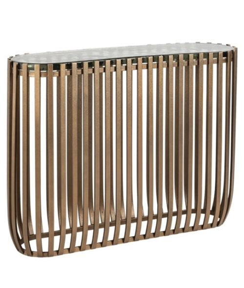 Gold/Glass console table - Image 4