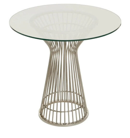 Round Small Silver Dining table - Image 2