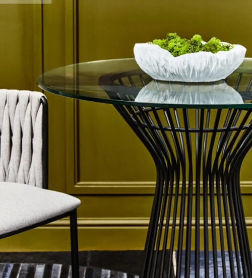 Round Matte Black Dining table - Image 3