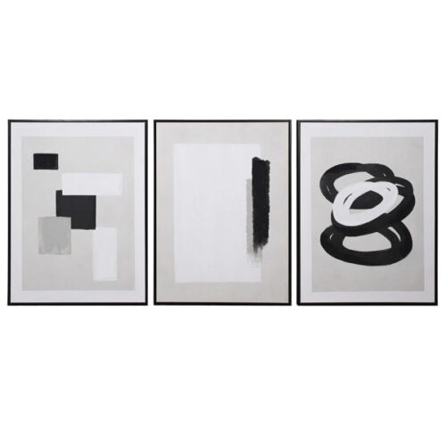Set of 3 Grey & Black Abstract Prints - Image 2