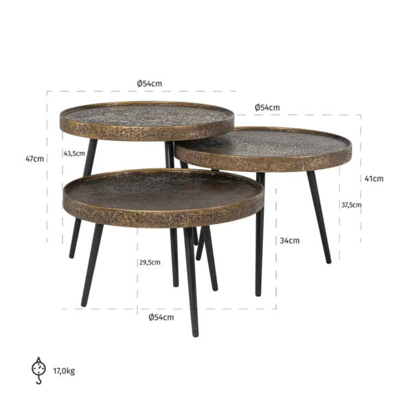 Gold Coffee Table (Set of 3) - Image 2