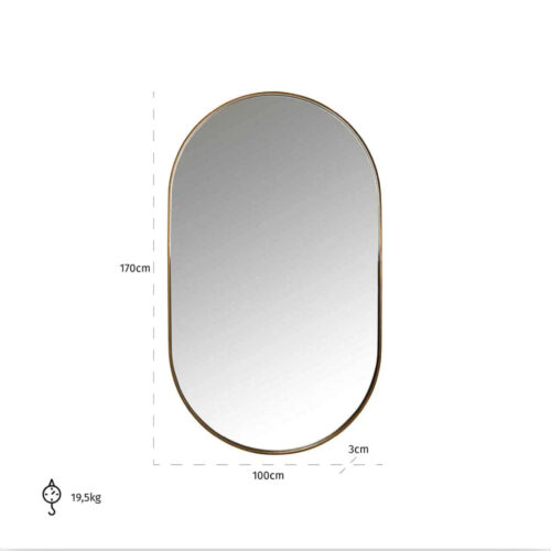 Gold Oval Wall Mirror - Image 2