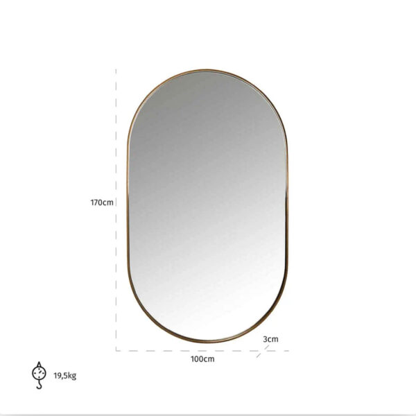 Gold Oval Wall Mirror - Image 2
