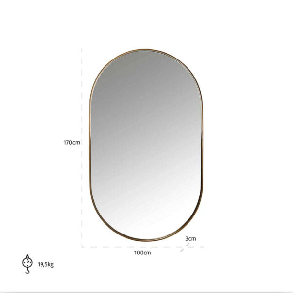 Gold Oval Wall Mirror - Image 2