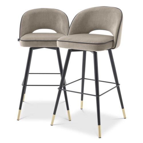 Pale Grey Bar Stool (set of 2) - Image 2