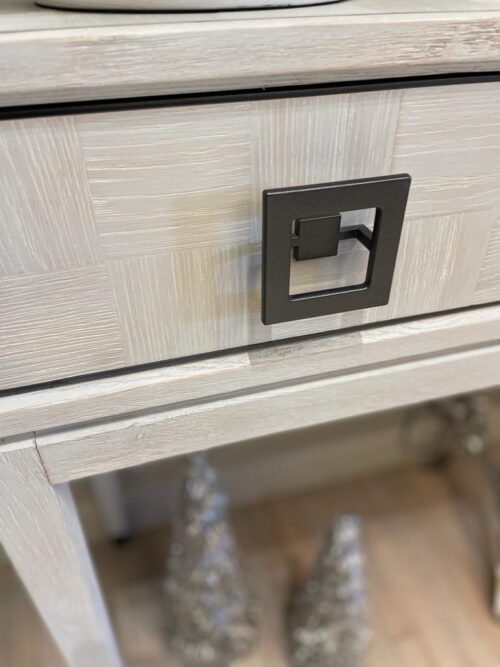 White Wood With Black Metal Trim Console - Image 3