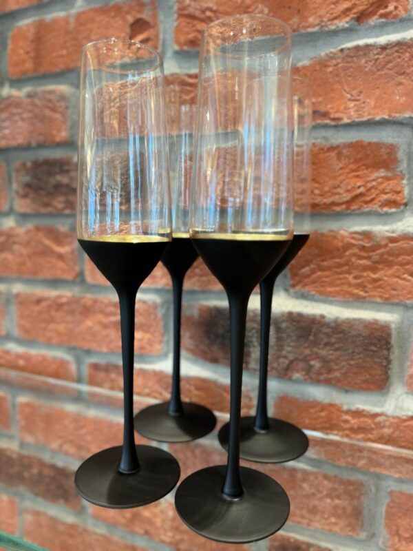 Black & Gold Champagne Glasses