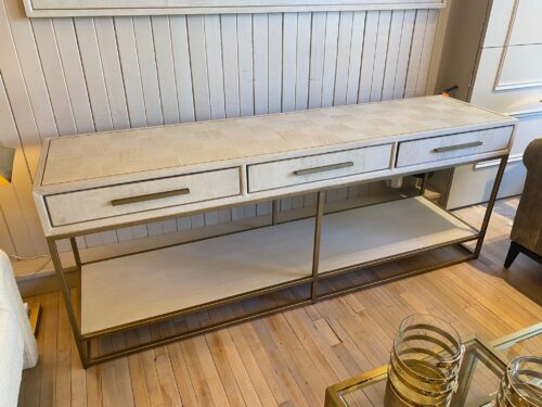 Gold Trim Wooden Console - Image 3