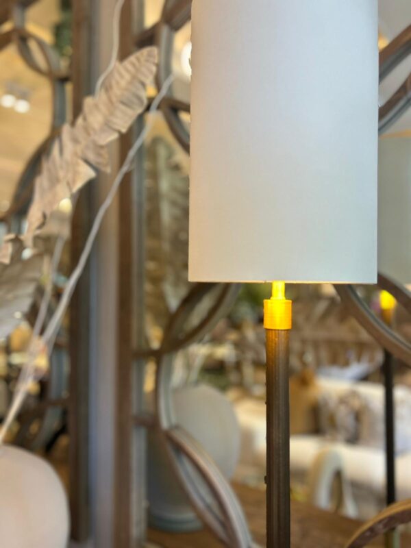 Tall Antique Brass Table Lamp - Image 5