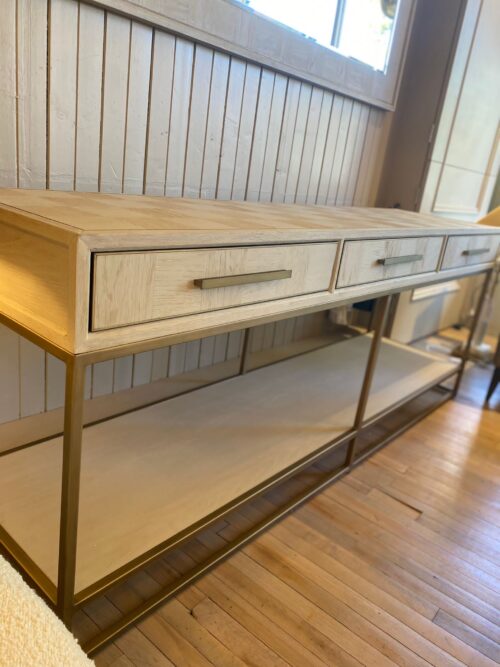 Gold Trim Wooden Console - Image 8
