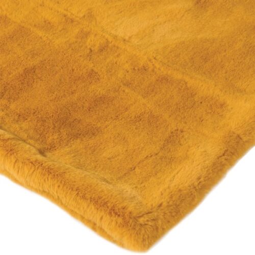 Large Gold Faux Fur Throw - Image 2