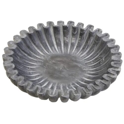 Fluted Bowl In Natural Or Grey Marble - Image 8