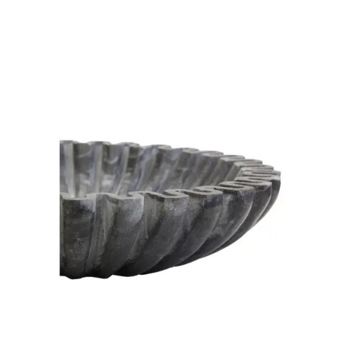 Fluted Bowl In Natural Or Grey Marble - Image 7