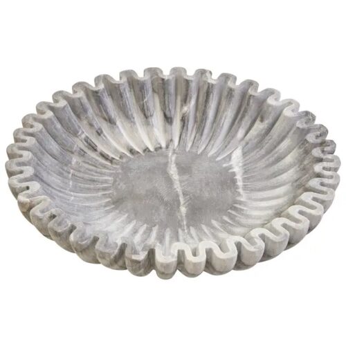 Fluted Bowl In Natural Or Grey Marble - Image 6
