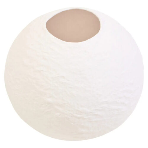 White Cotton Mache Vase (Small) - Image 2