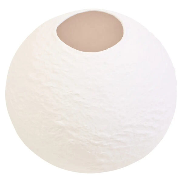 White Cotton Mache Vase (Small) - Image 2