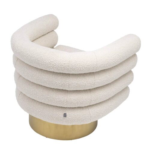 Swivel Cream Boucle Chair - Image 2