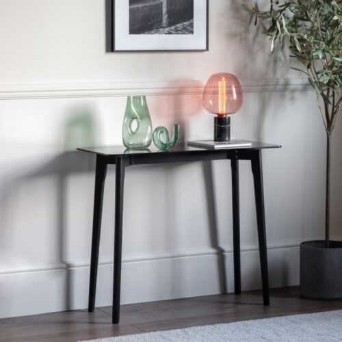 Black oak & Glass Console - Image 3