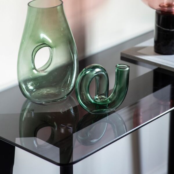 Black oak & Glass Console - Image 2