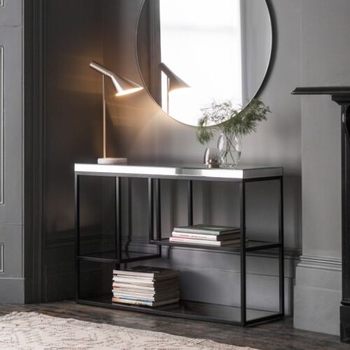 Pip Mirror & Metal Black Console - Image 3
