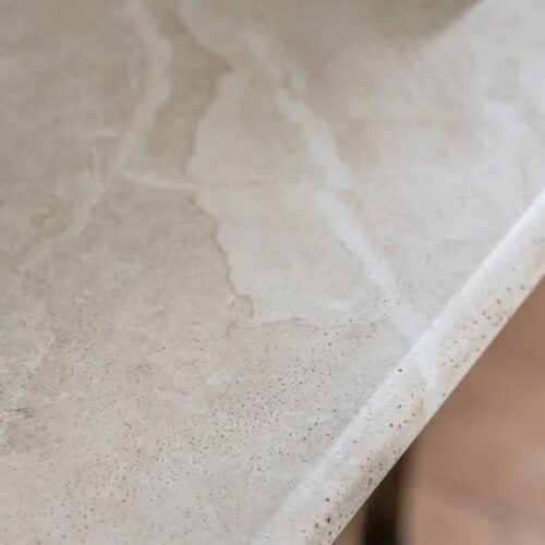 Gold & Travertine Effect Console Table - Image 3