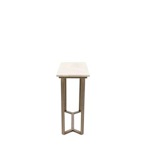 Gold & Travertine Effect Console Table - Image 4