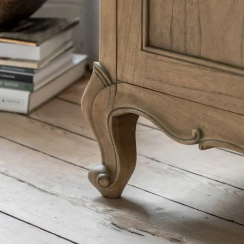 Weathered Finish Mindy Wood 2 Door Wardrobe - French Chic - Image 9