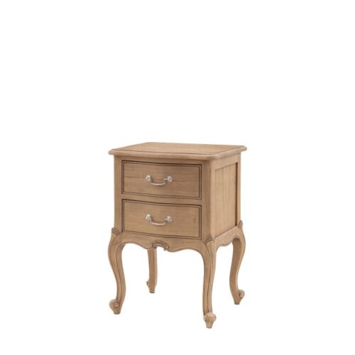 Weathered Finish Mindy Wood Bedside Drawers/Table - French Chic - Image 3