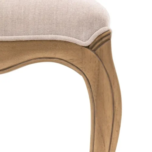Weathered Finish Mindy Wood Linen Seat Pad Dressing Stool - French Chic - Image 5