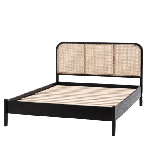 Black Oak and Rattan Bedstead - Image 2