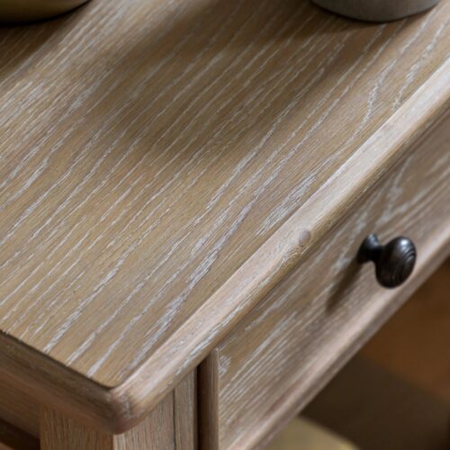 Arti Lime-wash Finish Oak Bedside Table - Image 5