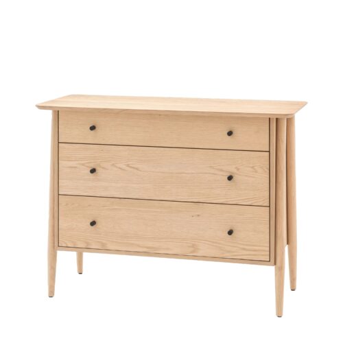 Stylish 3 Drawer Oak Chest - Image 9