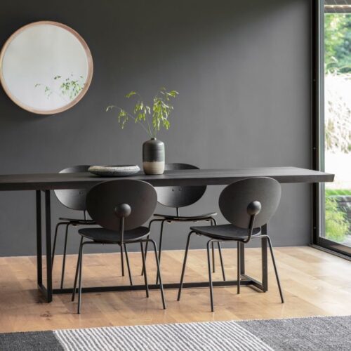 Ford Oak 6-8 Seater Black Dining Table - Image 2