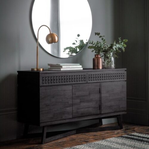 Black 3 Door 2 Drawer Sideboard - Image 5