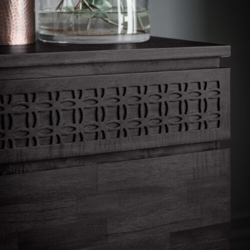 Black 3 Door 2 Drawer Sideboard - Image 4