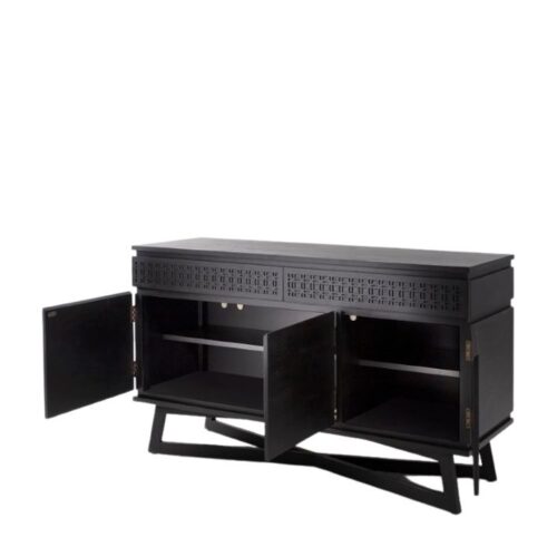 Black 3 Door 2 Drawer Sideboard - Image 3